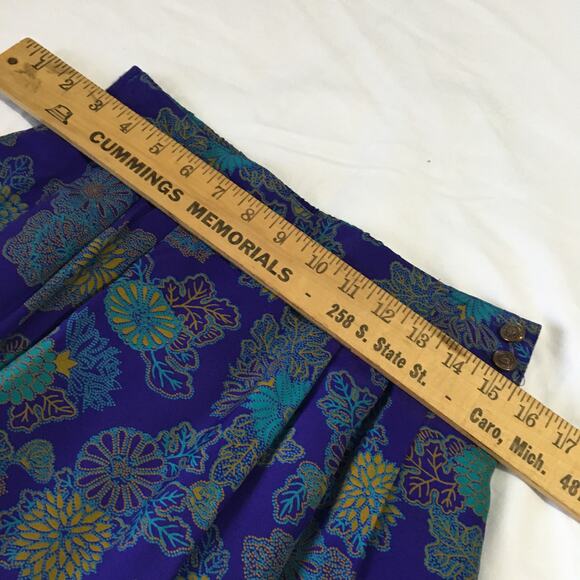 VINTAGE Norton McNaughton skirt fully lined pockets pleats size 8 floral - Picture 9 of 10